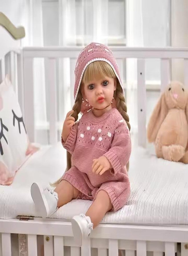 Daji Lifelike Reborn Baby Dolls,22 inch Realistic-Newborn Baby Dolls, Real Life Reborn Baby,with Cloth, Nipple Bottle, Dipper for Special Occasions Birthday (Multi Colour) - Image 4